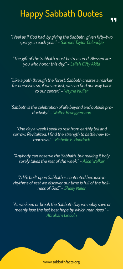 Happy Sabbath quotes infographic