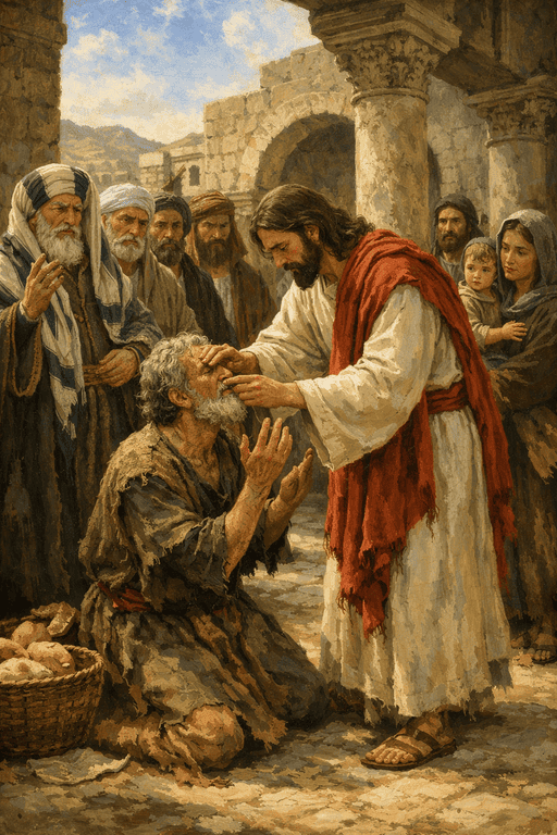 Jesus heals the blind man on the Sabbath